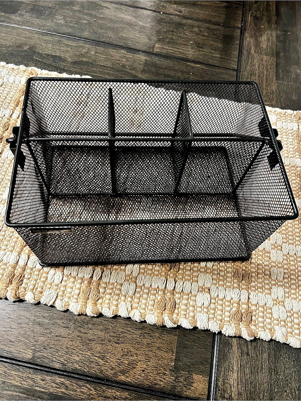Mind Reader Mesh Caddy Storage Basket with Handle, Black